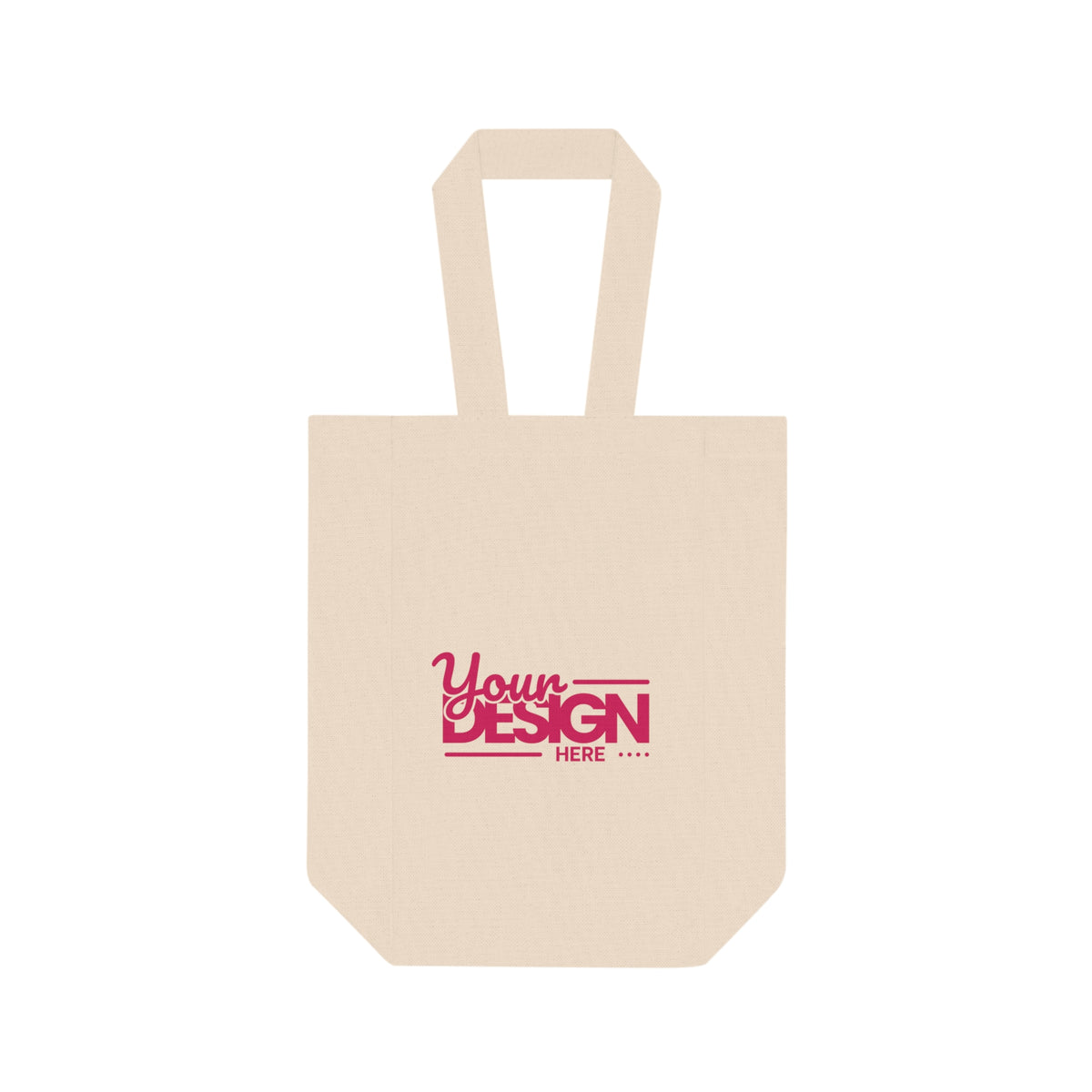Custom Double Wine Tote Bag – Personalized Two-Bottle Carrier with Your Design, Insulated Reusable Wine Bag for Gifts, Travel & Parties