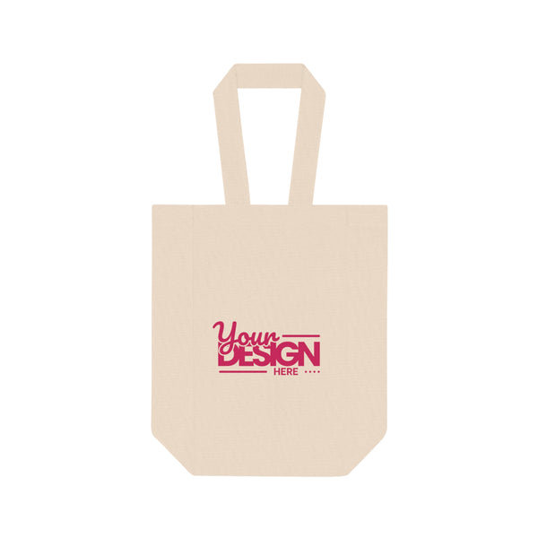Custom Double Wine Tote Bag – Personalized Two-Bottle Carrier with Your Design, Insulated Reusable Wine Bag for Gifts, Travel & Parties