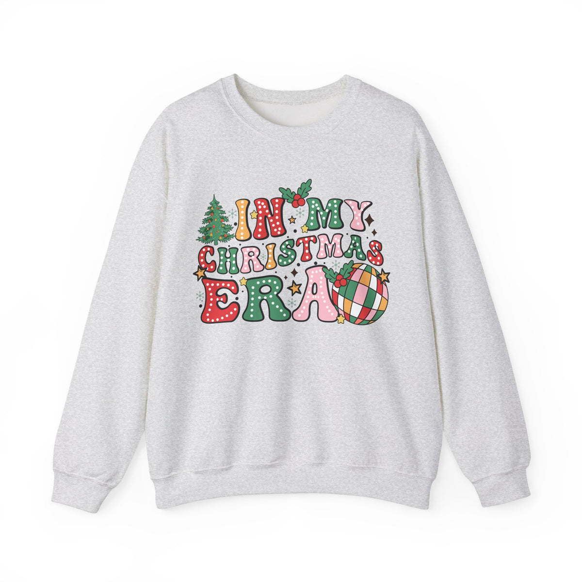 In My Christmas Era T-shirt – Groovy Holiday Graphic Tee with Doodle Dots and Festive Christmas Elements