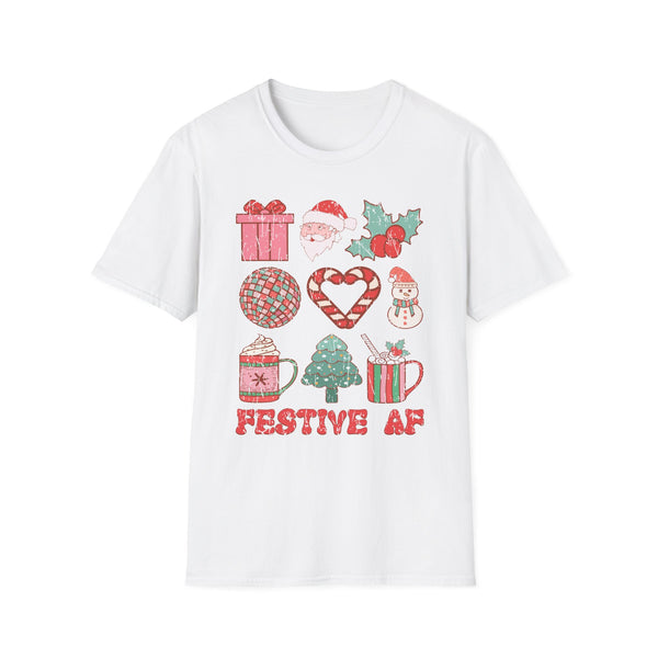 Festive AF Christmas T-shirt - Fun Holiday Graphics Shirt