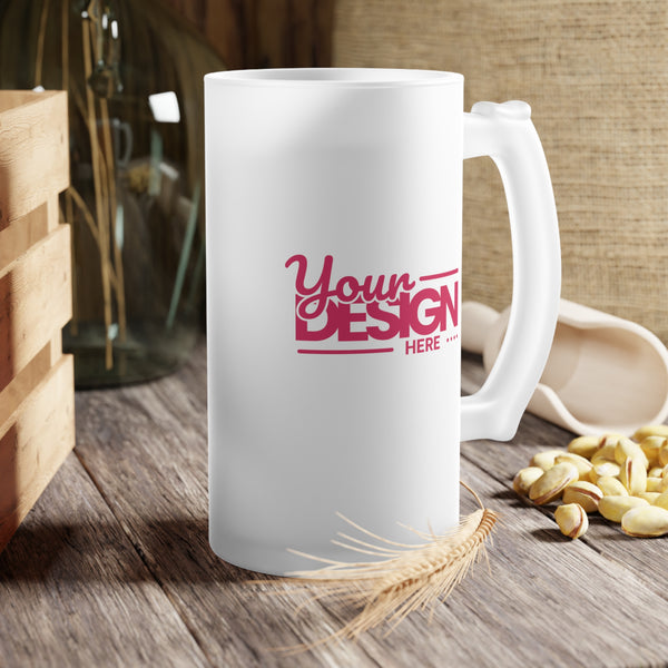 Frosted Glass Beer Mug, Unique Beer Glass, Personalized Drinkware, Gift for Beer Lovers, Barware for Parties, Fun Wedding Gift