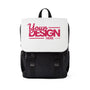 Canvas Flap Backpack – Custom ‘Your Design Here’ Print, Personalized Travel & School Bag with Adjustable Straps