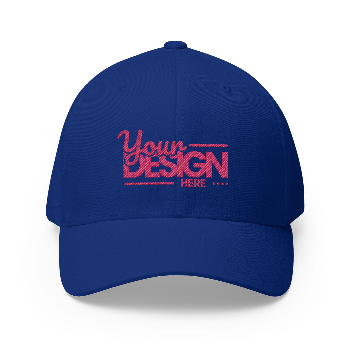 Embroidered ‘Your Design Here’ Structured Cap – Custom Logo Hat, Personalized Blank White Baseball Cap for Men & Women