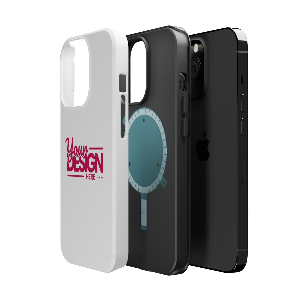 Durable Custom Magnetic Phone Case – Personalized Name or Photo Design, Shockproof Protective Cover for iPhone