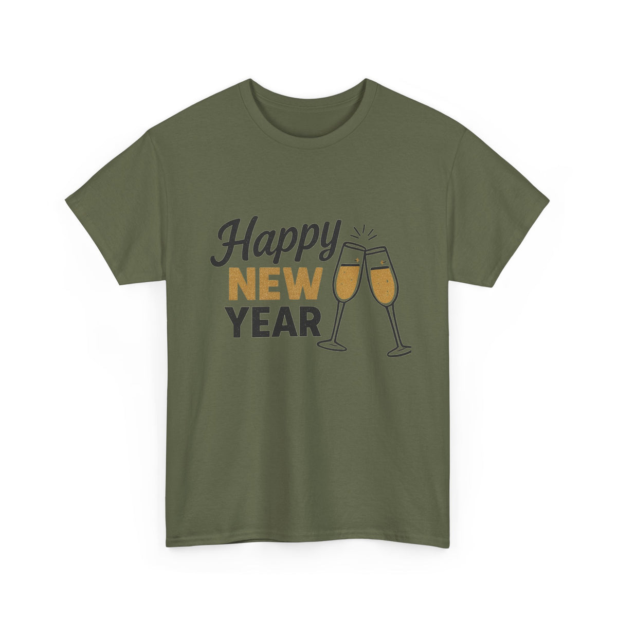 Happy New Year Tee — Champagne Toast Holiday T-Shirt