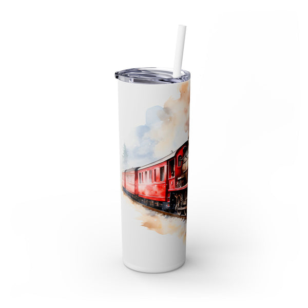 Santa on Vintage Train - Christmas Adventure Tumbler for Travelers