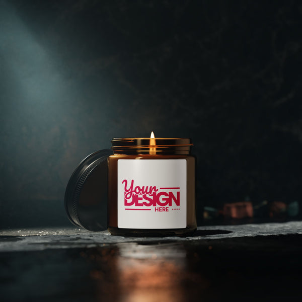 Scented Soy Candle - Customizable Amber Jar, Eco-Friendly Gift, Aromatherapy, Home Decor, Relaxation, Gift for Her