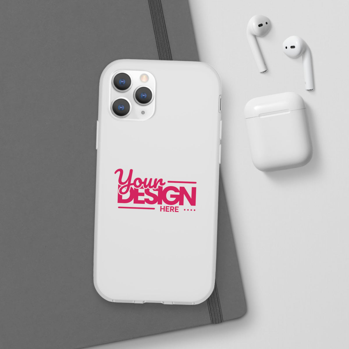 Customizable Flexi Phone Case – Personalize Your Design with Name or Photo, Flexible Protective Cover for iPhone