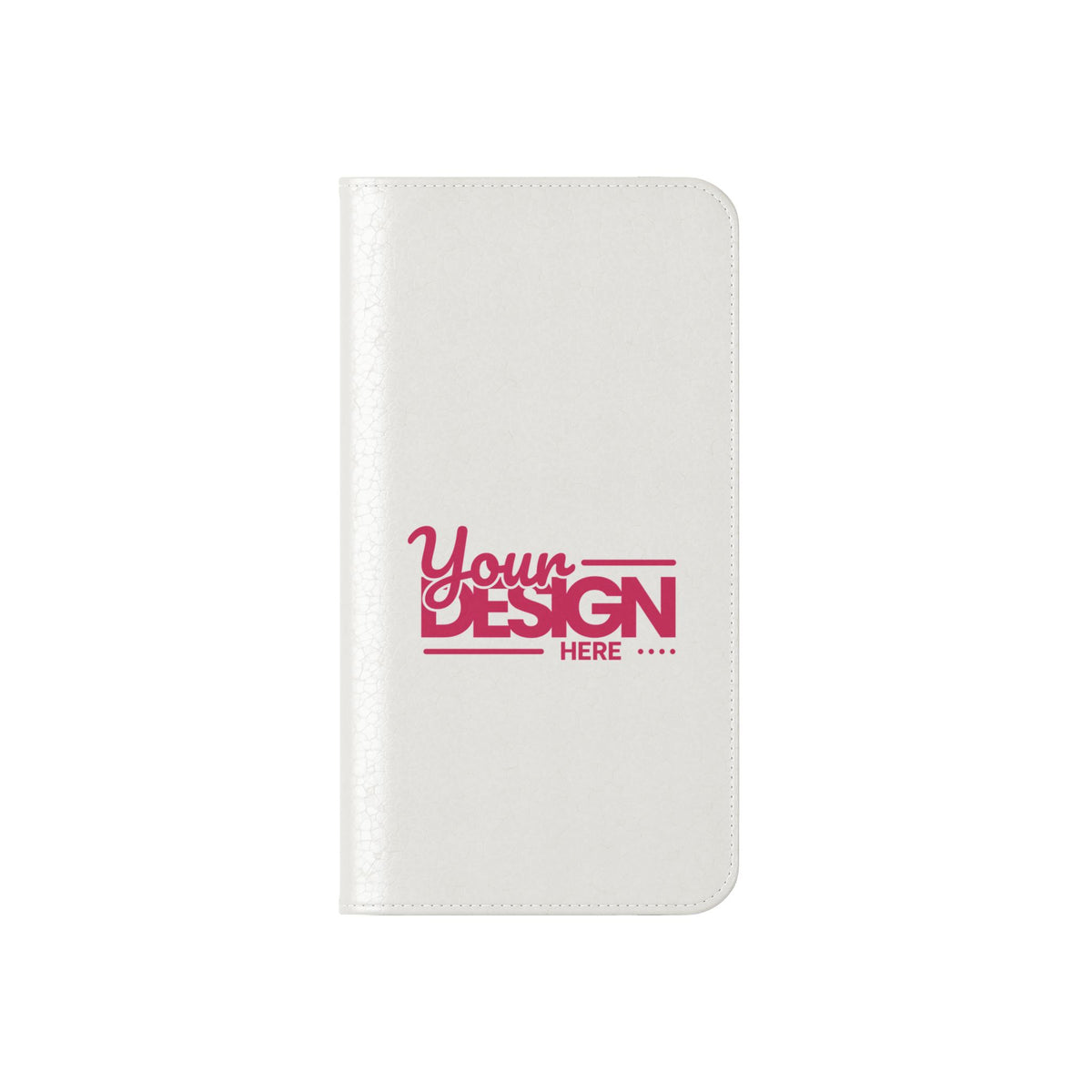 Customizable Flip Phone Wallet Case – ‘Your Design Here’ Folio Cover with Card Holder, Personalized Phone Case for iPhone