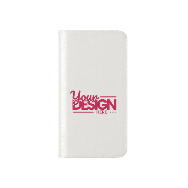 Customizable Flip Phone Wallet Case – ‘Your Design Here’ Folio Cover with Card Holder, Personalized Phone Case for iPhone