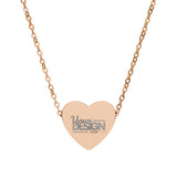 Engravable Heart Necklace Personalized Name Pendant Stainless Steel by Printify