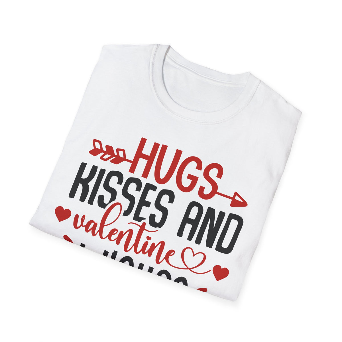 Hugs Valentine T-Shirt - Love Shirt - Heart Graphic Valentine's Tee