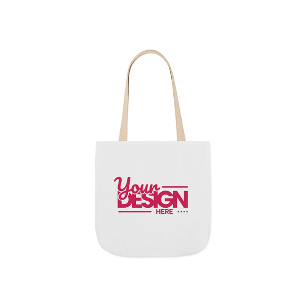 Canvas Tote Bag – Custom ‘Your Design Here’ Eco Shopper, Personalized Reusable Bag with Colored Straps
