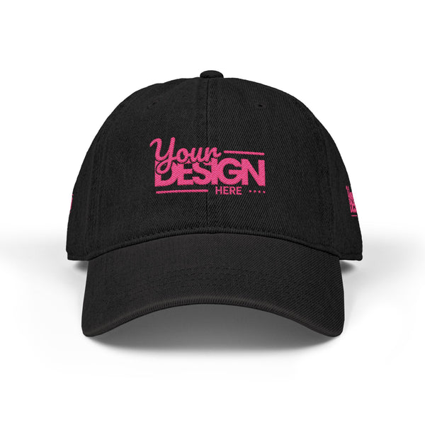 Denim Baseball Hat – Embroidered ‘Your Design Here’ Custom Cap, Personalized Casual Adjustable Dad Hat for Men & Women