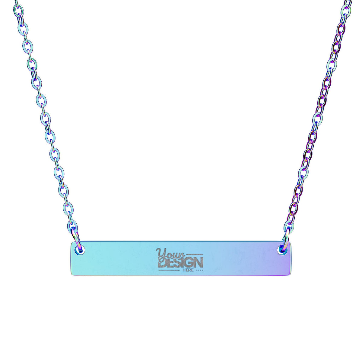 Engravable Horizontal Bar Necklace With Custom Name And Message Pendant by Printify