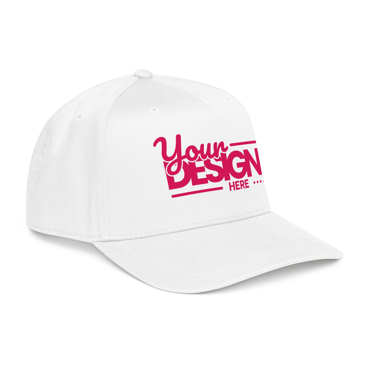 Custom Structured Baseball Cap – Personalized 5-Panel Snapback with Embroidered or Printed Design, Mid-Profile Custom Logo Ha