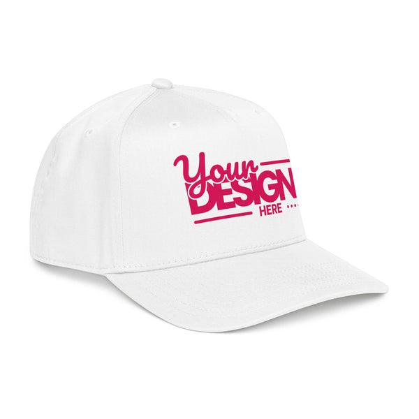 Custom Structured Baseball Cap – Personalized 5-Panel Snapback with Embroidered or Printed Design, Mid-Profile Custom Logo Ha