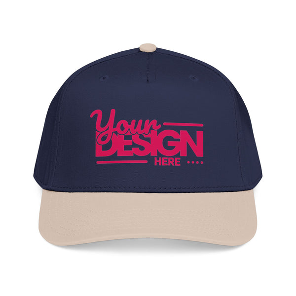 Custom Structured Baseball Cap – Personalized 5-Panel Snapback with Embroidered or Printed Design, Mid-Profile Custom Logo Ha