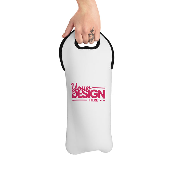 Insulated Neoprene Wine Tote – Custom ‘Your Design Here’ Bottle Carrier, Personalized Reusable Wine Bag for Parties & Gifts