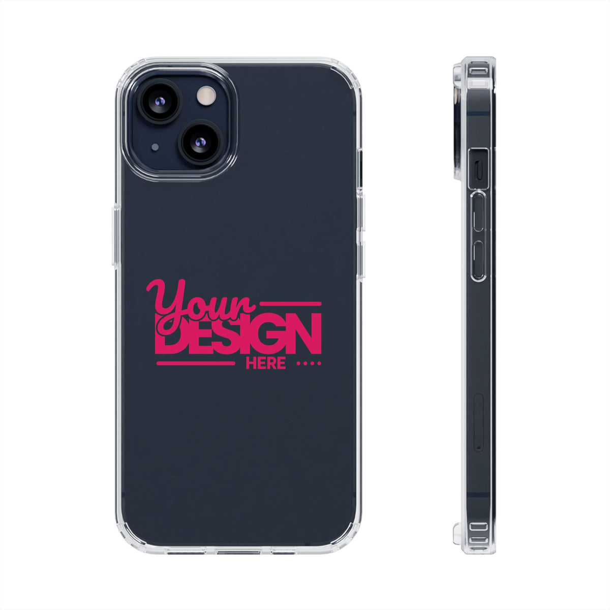Customizable Clear Impact-Resistant Phone Case – Personalized Name or Photo Design, Transparent Shockproof Cover for iPhone