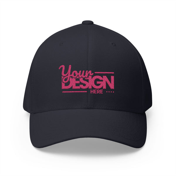 Embroidered ‘Your Design Here’ Structured Cap – Custom Logo Hat, Personalized Blank White Baseball Cap for Men & Women