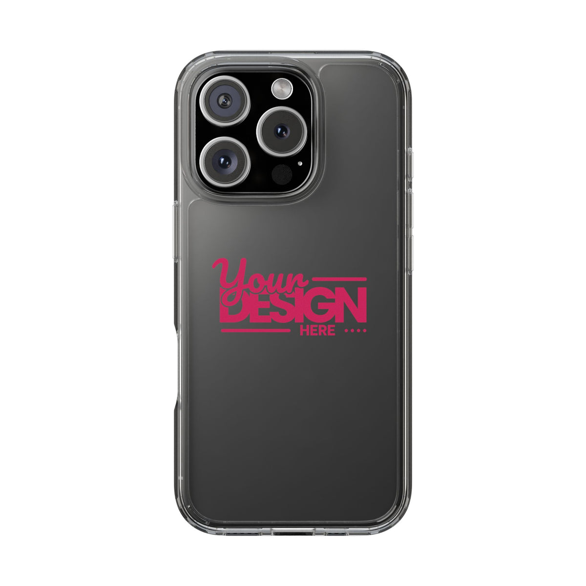 Clear Phone Case – Transparent Protective Cover with Custom Design (‘Your Design Here’), Personalized Case for iPhone