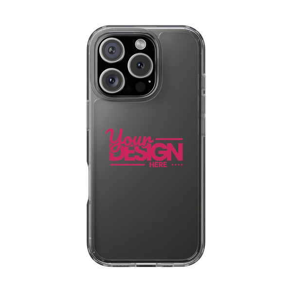 Clear Phone Case – Transparent Protective Cover with Custom Design (‘Your Design Here’), Personalized Case for iPhone