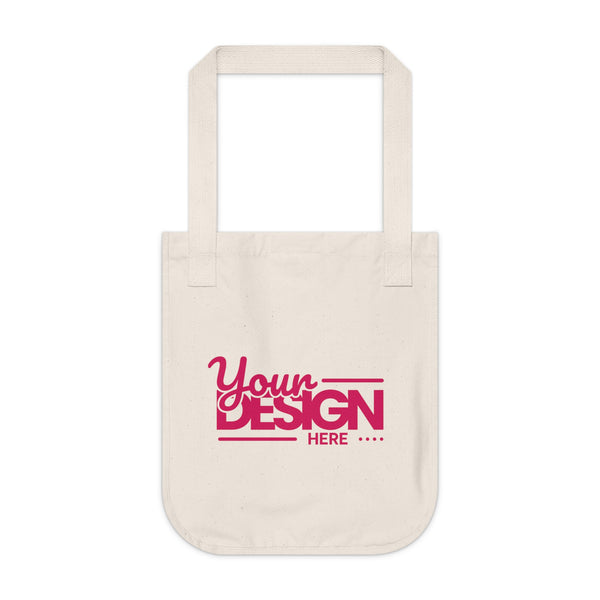 Organic Canvas Tote Bag – Retro ‘Your Design Here’ Customizable Market Tote, Eco-Friendly Reusable Shopping Bag