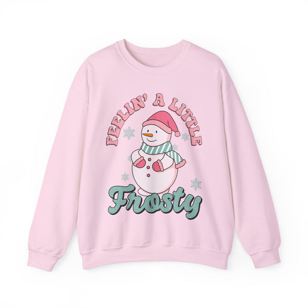 Feelin' a Little Frosty Crewneck Sweatshirt - Cute Snowman Christmas Sweater - Winter Apparel