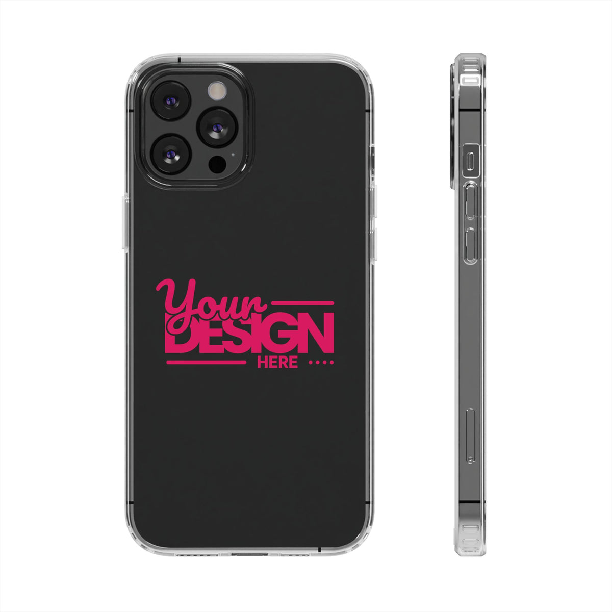 Customizable Clear Impact-Resistant Phone Case – Personalized Name or Photo Design, Transparent Shockproof Cover for iPhone