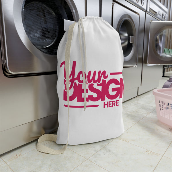 Laundry Bag – Personalized Canvas Laundry Sack with Shoulder Strap, Custom Design Name Bag for Dorm, Travel & Home Use