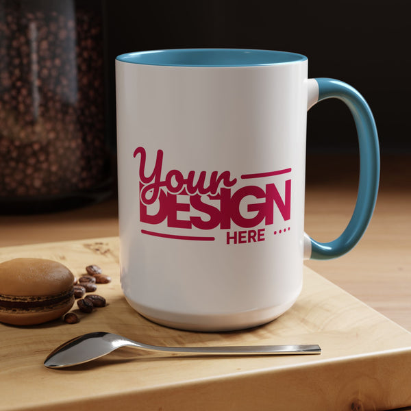 Personalized Accent Coffee Mug - Custom Design Option, Gift for Coffee Lovers, Unique Kitchen Decor, DIY Mug, Creative Drinkware