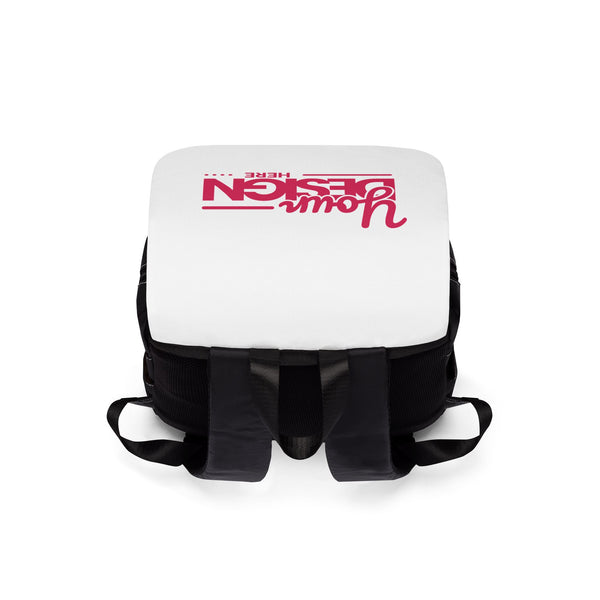 Canvas Flap Backpack – Custom ‘Your Design Here’ Print, Personalized Travel & School Bag with Adjustable Straps