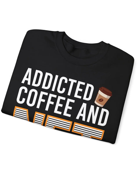 Addicted Coffee And NFT Crypto Crewneck Sweatshirt For Traders And Meme Lovers