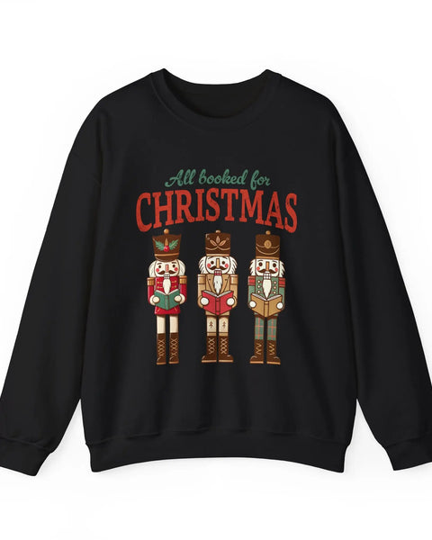 All Booked For Christmas Nutcracker T Shirt For Book Lovers Festive Graphic Tee