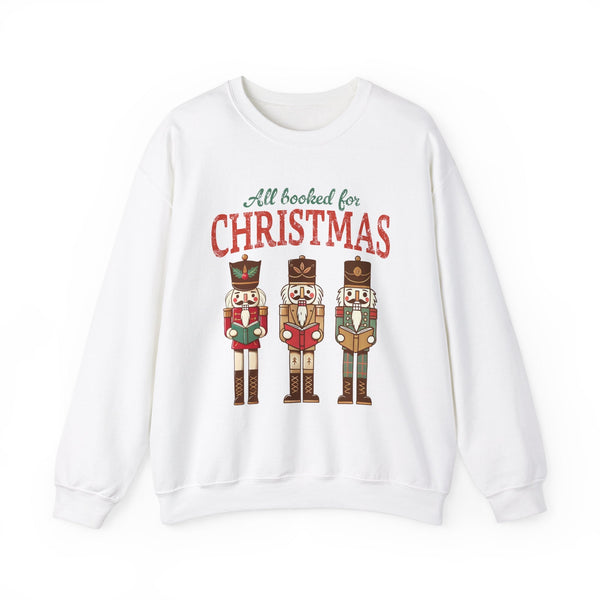 All Booked for Christmas" Nutcracker T-Shirt - Festive Holiday Graphic Tee for Book Lovers