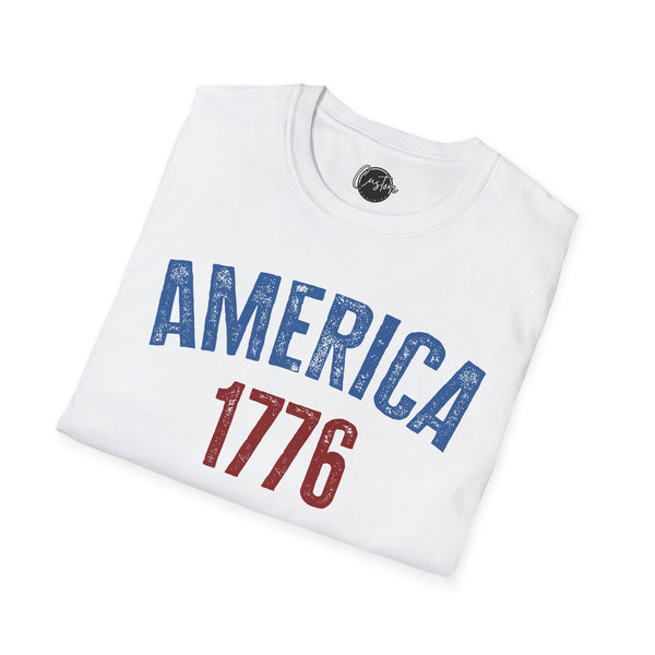 America 1776 - 4th of July shirt, USA flag shirt, Red white blue tee, Patriotic - t-shirt, American pride tee