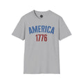 America 1776 Fourth Of July Shirt USA Flag Red White Blue Patriotic Tee by Merch Crafters