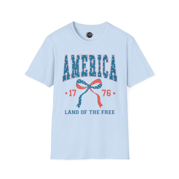 America 1776 Land of The FREE - 4th of July shirt, USA flag shirt, Red white blue tee, Patriotic - t-shirt, American