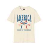 America 1776 Land of The FREE - 4th of July shirt, USA flag shirt, Red white blue tee, Patriotic - t-shirt, American