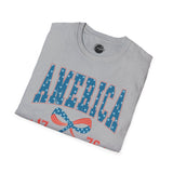 America 1776 Land of The FREE - 4th of July shirt, USA flag shirt, Red white blue tee, Patriotic - t-shirt, American