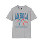 America 1776 Land of The FREE - 4th of July shirt, USA flag shirt, Red white blue tee, Patriotic - t-shirt, American pride tee