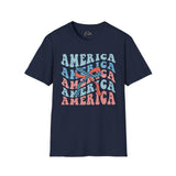 America 2 - 4th of July shirt, USA flag shirt, Red white blue tee, Patriotic - t-shirt, American pride tee