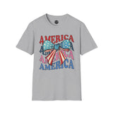 America July 4th - 4th of July shirt, USA flag shirt, Red white blue tee, Patriotic - t-shirt, American pride tee