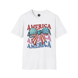 America July 4th - 4th of July shirt, USA flag shirt, Red white blue tee, Patriotic - t-shirt, American pride tee