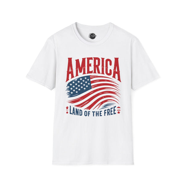 America Land of the Free - 4th of July shirt, USA flag shirt, Red white blue tee, Patriotic - t-shirt, American pride