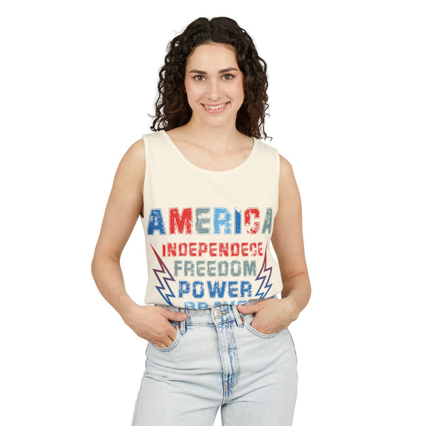 America Unisex Garment-Dyed Tank Top