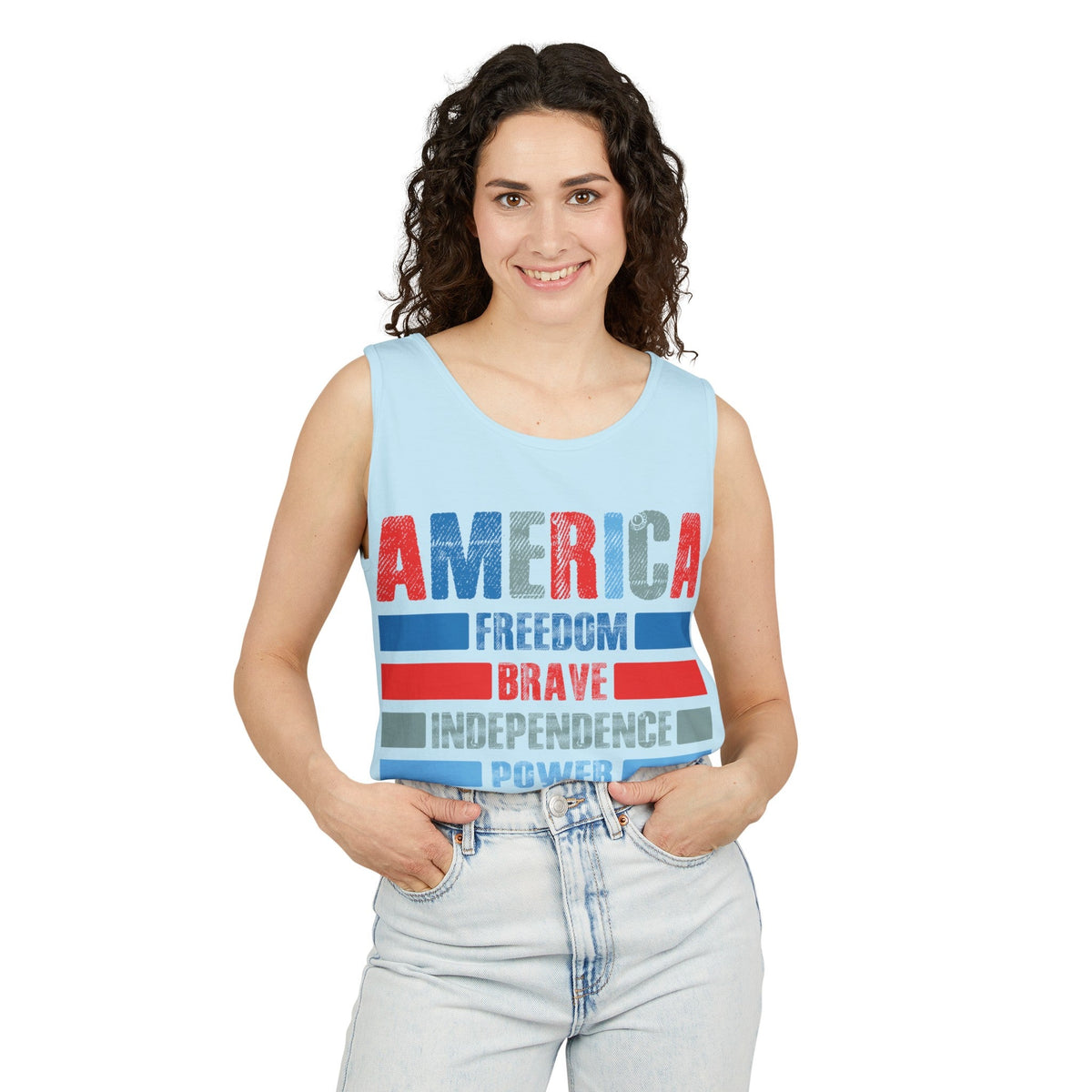 America Unisex Garment-Dyed Tank Top