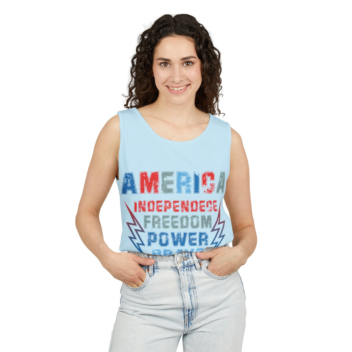 America Unisex Garment-Dyed Tank Top