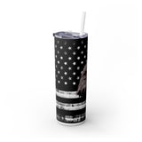 American Flag Bald Eagle Tumbler - Patriotic 20oz Insulated Stainless Steel Travel Cup with Lid and Straw - USA Grunge